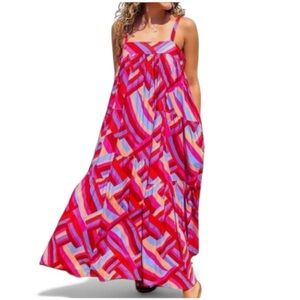 Anthropologie Abel the Label Sienna Maxi Dress Multicolor Stripe Tiered Summer-M